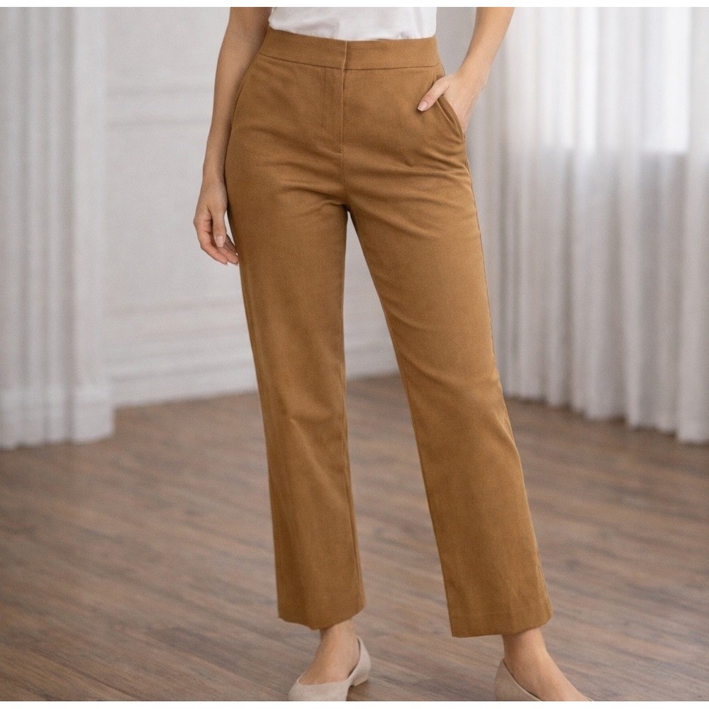 NWT J.Crew Remi Pant Women's 8 Brown Stretch Fabric Dress Pants Hi-Rise $89 NEW!